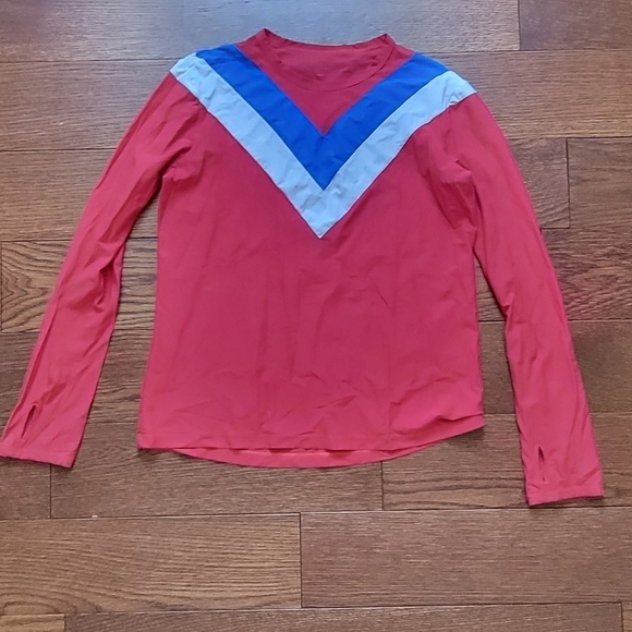 Tory Burch Sport Cheveron Top Colorblock Red White Blue - Picture 7 of 7